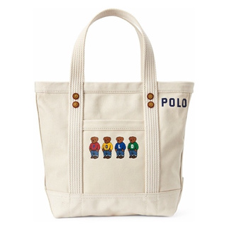 Ralph Four polo Bears กระเป๋าสะพายไหล่ ผ้าแคนวาส ทรงโท้ท แบบพกพา