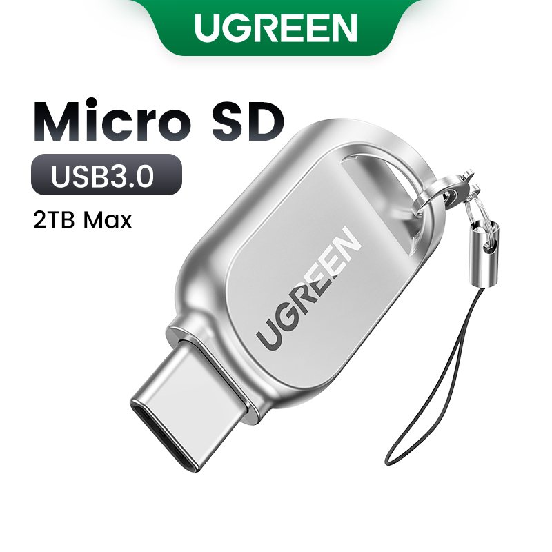 UGREEN เครื่องอ่านการ์ด TF USB C เครื่องอ่านการ์ด Micro SD USB 3.0 Type C OTG อะแดปเตอร์เครื่องอ่านการ์ดหน่วยความจํา