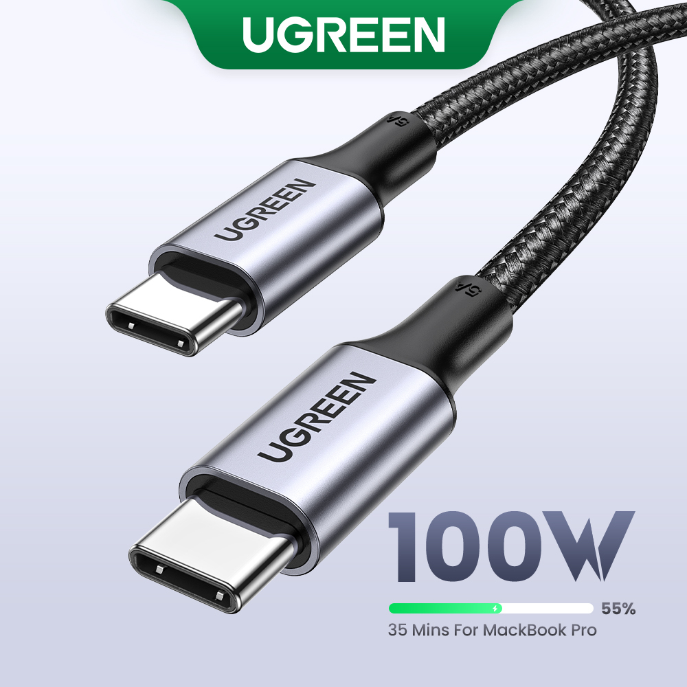 Ugreen PD QC PPS 100W 60W สายชาร์จเร็ว 20V 5A USB Type C เป็น USB C สําหรับ iPhone 15 Samsung Galaxy S9 S8 สําหรับ Xiaomi / Huawei / Macbook
