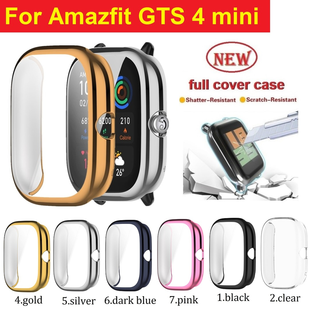 เคสโทรศัพท์มือถือแบบนิ่ม ชุบไฟฟ้า สําหรับ Full Covered Huami เคส Amazfit GTS 4 mini Case Electroplat