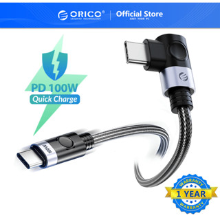 Orico สายเคเบิลชาร์จเร็ว Type C เป็น USB C PD 100W สําหรับ Macbook Pro USB C 90 องศา (C2CW)