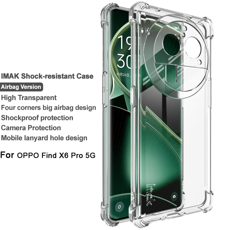 imak OPPO Find X6 Pro 5G เคส สี่มุม ถุงลมนิรภัย กันกระแทก TPU นิ่ม เคสด้านหลัง ซิลิโคน OPPO Phone Case