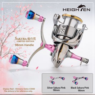 Heighten รอกหมุนตกปลา ด้ามจับคู่ ขนาด 98 มม. สําหรับ Shimano Stella Twin Power Daiwa Emeraldas