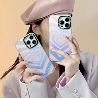 เคสโทรศัพท์มือถือแบบนิ่ม Tpu ลายหัวใจ สีฟ้า สําหรับ iPhone 11 12pro 13pro 14 14promax 14pro