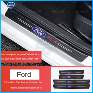 สติกเกอร์คาร์บอนไฟเบอร์ ป้องกันรอยขีดข่วน สําหรับติดประตูรถยนต์ Ford จํานวน 4 ชิ้น ต่อชุด