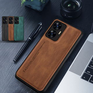 เคสโทรศัพท์หนัง TPU แบบนิ่ม กันกระแทก หรูหรา สําหรับ Realme C55