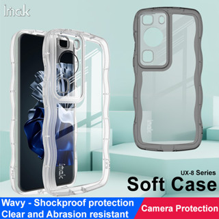 Imak เคส Huawei P60 / Huawei P60 Pro Fashion Wavy Edge Shockproof Couples Soft Silicone Phone Case Protective Cover