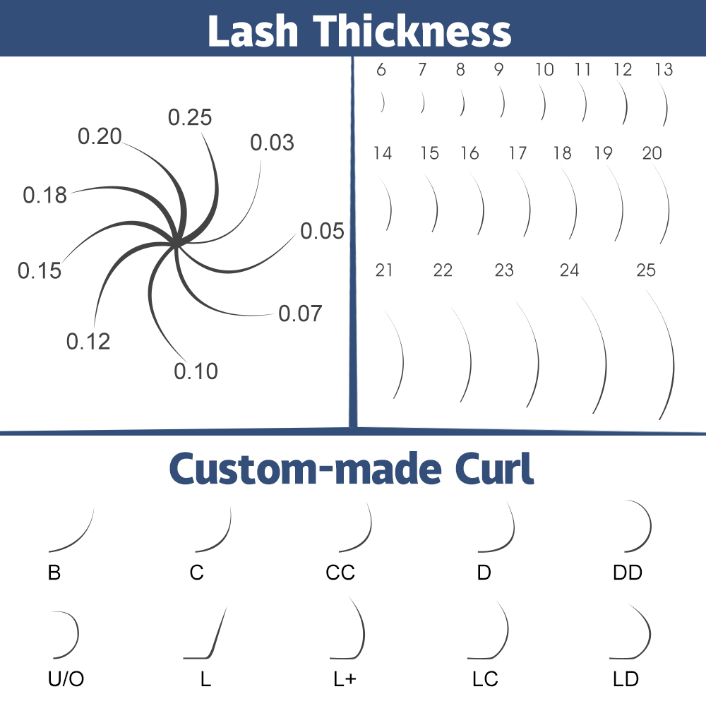 Qeelasee ขนตาปลอม ขนมิงค์ 0.07 มม. แบบมืออาชีพ ต่อขนตา สําหรับแต่งหน้า เส้นกลม ขนตา - รูปที่ 4