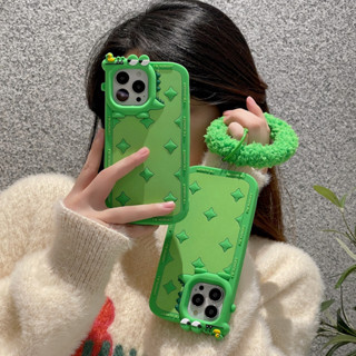 เคสโทรศัพท์มือถือ ซิลิโคน กันกระแทก ลายการ์ตูนจระเข้น่ารัก 3D สีเขียว สําหรับ Apple 11 12 pro 13promax 14