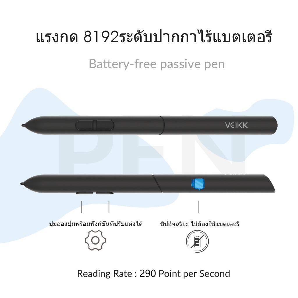 VEIKK S640 V2 เมาส์ปากกา 6*4 นิ้ว แท็บเล็ตวาดภาพ 8192 ระดับ 290PPS ไม่ต้องใช้แบตเตอรี่ รองรับ Android Windows Mac รับประกัน 1 ปี