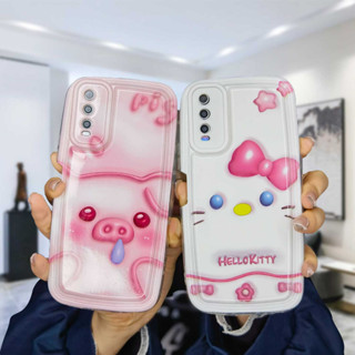 3D Vision Popsockets Case VIVO Y35 Y20 Y22 Y22S Y15S Y15C Y91C Y21 2021 Y21A Y16 Y21T Y12S Y12 Y30 Y21E Y21G Y21S Y20S Y12i Y3S Y33T Y15A Y01 Y02 Y01A Y91 Y30i Y93 Y95 Y15 Y17 Cute Cartoon Star Couple Air Cushion Phone Case Soft Protective Back Cover