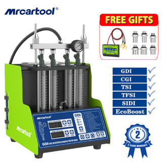 รับประกัน 2 ปี MRCARTOOL V309 GDI CGI TFSI TSI เครื่องทดสอบหัวฉีดน้ํามันเชื้อเพลิง 4 กระบอก อัลตราโซนิก เครื่องทดสอบทําความสะอาดหัวฉีดรถยนต์ รถจักรยานยนต์ เหนือเสียง หัวฉีดน้ํามันเชื้อเพลิง ทําความสะอาดเครื่อง ทดสอบ VS AUTOOL CT180