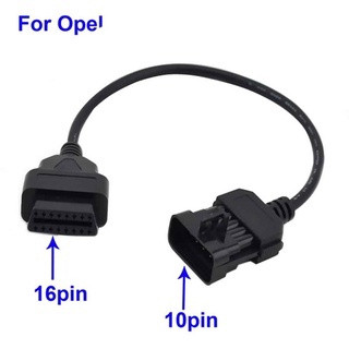 Opel OBD1 10 Pin to OBD2 16 Pin อะแดปเตอร์วินิจฉัยสเต็กเกอร์