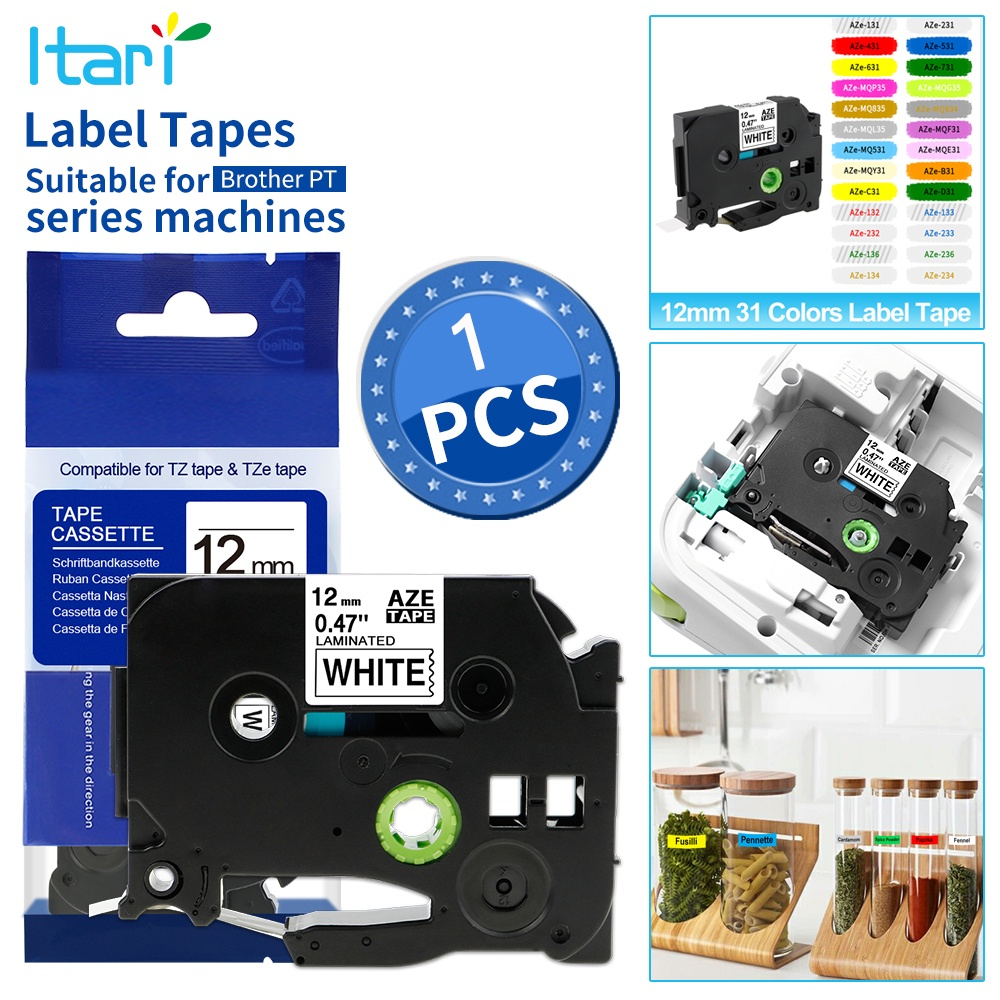 MultiColors TZe-231 สําหรับ Brother P-touch เครื่องพิมพ์ Tze เทป 12 มม. Label Maker PT 100 PT D200