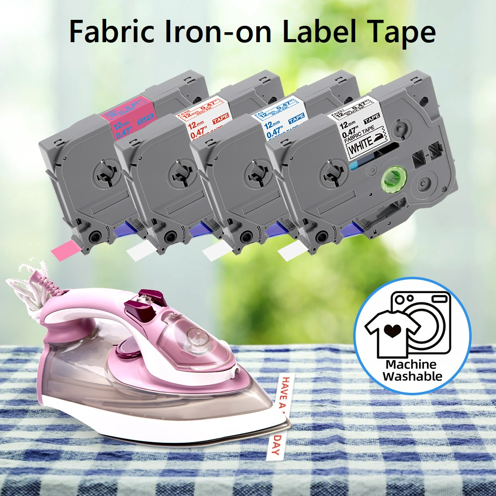 TZe-FA231 TZe-FA3 12 มม.ผ้า Iron-on เทปฉลากสําหรับ Brother P-touch tz tze ป้าย Maker