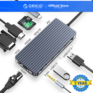 ราคาORICO การ์ดรีดเดอร์อะแดปเตอร์ Usb C Hub Type C แปลง Multi Usb 3.0 Hdmi Pd Rj 45 สําหรับ Macbook Pro Accessories (WB-11P)