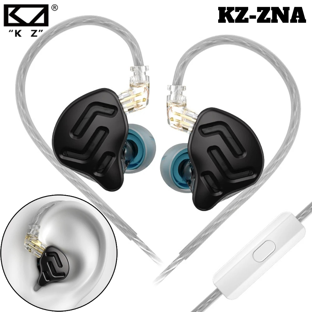 Kz ZNA หูฟังอินเอียร์ 12 มม. แม่เหล็กคู่ และช่อง ไดนามิก HiFi เบสมอนิเตอร์ หูฟังกีฬา