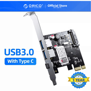 Orico USB3.0 PCI Express การ์ดขยายเชื่อมต่อเครือข่าย Type - C Port Gigabit Rj45 สําหรับ Mac Windows Linux ( PNU - 2A1C )