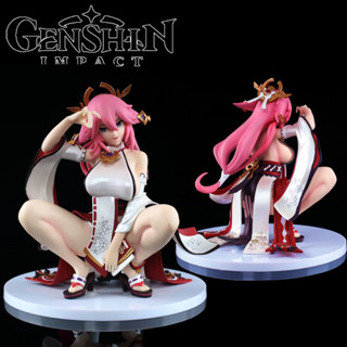 โมเดลฟิกเกอร์ PVC อนิเมะ Genshin Impact Figure Yae Miko ของเล่น ของสะสม สําหรับตกแต่งโต๊ะ