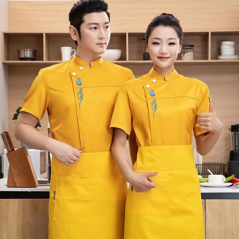 เสื้อแจ็กเก็ตเชฟแขนสั้น สําหรับเชฟ พนักงานเสิร์ฟ 1 ชิ้น