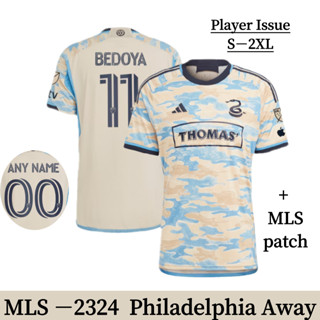 เสื้อกีฬาแขนสั้น ลายทีมชาติฟุตบอล Philadelphia Away 23-24 คุณภาพสูง ไซซ์ S - 2XL MLS