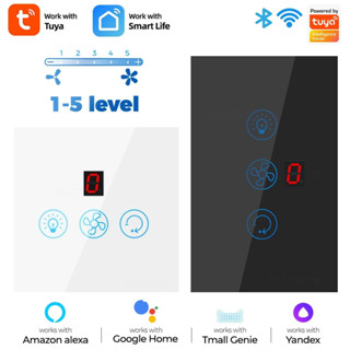 Tuya สวิตช์ไฟพัดลมติดเพดาน Wifi พร้อม Alexa Google Home