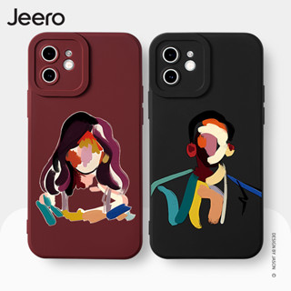 Jeero เคสคู่ เคสไอโฟน คู่รัก กันกระแทกซิลิโคนนุ่มน่ารักตลก เคสโทรศัพท์ Compatible for iPhone 15 14 13 12 11 Pro Max SE 2020 X XR XS 8 7 6 6S Plus พลัส HFE2141