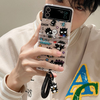 เคสโทรศัพท์มือถือ PC แบบแข็ง บางพิเศษ ลายการ์ตูนเพนกวินน่ารัก พร้อมสายโซ่คล้อง สําหรับ Samsung Z Filp 4 3