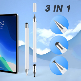 3 in 1 ปากกาทัชสกรีน สําหรับแท็บเล็ต โทรศัพท์ ปากกาสไตลัส สําหรับ Android iOS ทัชสกรีน แท็บเล็ต ปากกา สําหรับ iPad Xiaomi Samsung ดินสอสากล