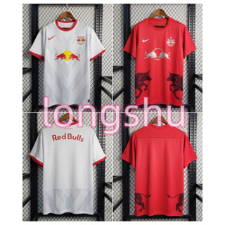 เสื้อกีฬาแขนสั้น ลายทีมชาติฟุตบอล RB SALZBURG Bull Red Away 2023 2024 ชุดเหย้า สีแดง ไซซ์ S-XXL