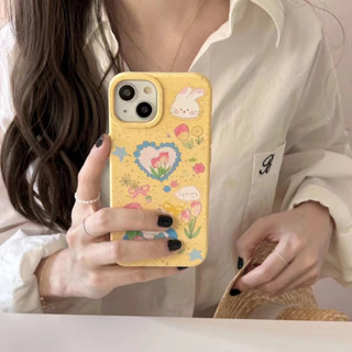 เคสโทรศัพท์มือถือ tpu นิ่ม ลายดอกไม้ กระต่าย สําหรับ iPhone 12Pro 13Pro 11Pro 14 14promax 14pro