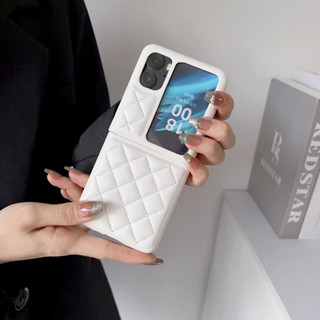 เคสโทรศัพท์มือถือ แบบฝาพับ ลายตาราง ประดับเพชร สําหรับ Oppo Find N2 N2 Find N2