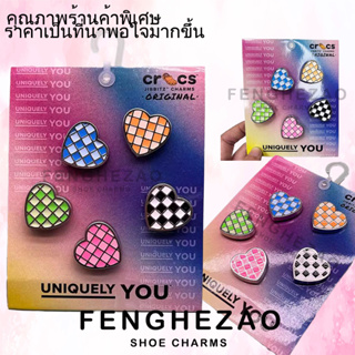 &lt;FhZ&gt;Crocs Jibbitz (ไม่มีกระดาษติดขัด) เสน่ห์รองเท้าโลหะ ที่วางรองเท้า Crocs ของแท้