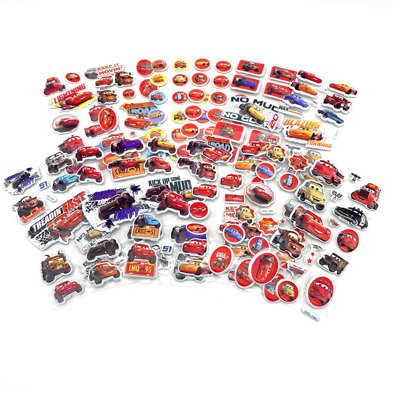 12 แผ่น 3D รถยนต์ Lightning Mcqueen Series Non-repeating