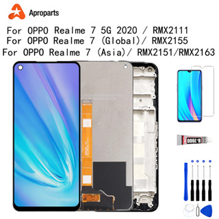 LCD สำหรับ OPPO Realme 7 5G RMX2111 Global RMX2155 Asia RMX2151 RMX2163 จอแสดงผลหน้าจอสัมผัส