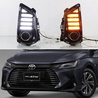 ไฟเลี้ยวไดนามิก LED 12V สีเหลือง สําหรับ Toyota Yaris Ativ Vios 2023 2 ชิ้น