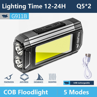 Original SmilingShark G911B ไฟ LED ทำงาน COB ไฟส่องเฉพาะจุด ไฟทำงาน COB ไฟดูดแม่เหล็ก 500 ลูเมน 5 โหมด USB ชาร์จใหม่ได้ ไฟบำรุงรักษาแคมป์ ไฟตรวจสอบรถยนต์ ไฟส่องสว่าง ซุปเปอร์ไบร์ท ไฟฉายแม่เหล็กที่แข็งแกร่งกลางแจ้งแบบพกพากันน้ำ