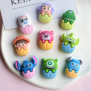【MEET】1pc หมีสตรอเบอร์รี่สามตา ทอยสตอรี่ วัสดุทำเครื่องประดับเรซิ่น DIY