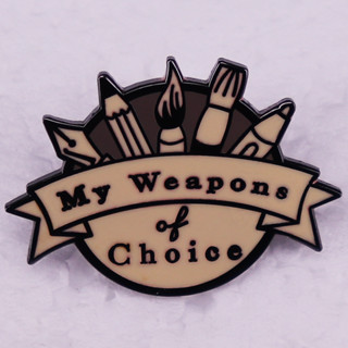 My weapons ปากกาพู่กัน เครื่องประดับแฟชั่น สไตล์เรโทร สําหรับตกแต่งกระเป๋าเป้สะพายหลัง