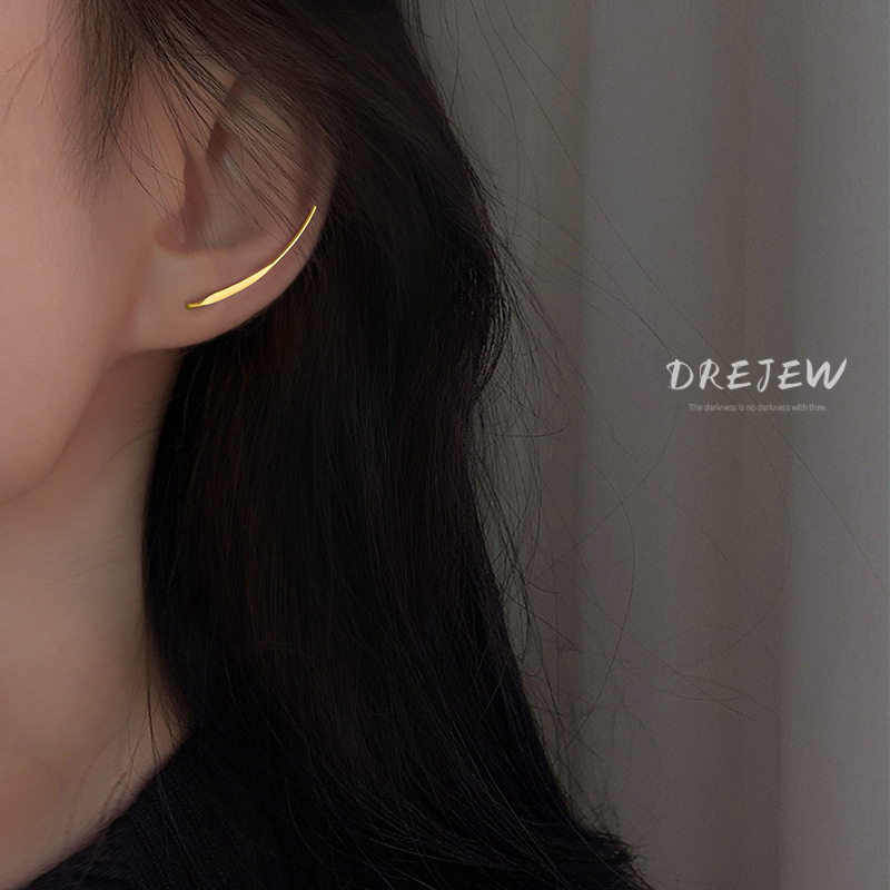 DREJEW ต่างหูโลหะ ทรงเรขาคณิต แบบตะขอเกี่ยวหู แฟชั่น ระดับไฮเอนด์ เรียบง่าย ขายส่ง