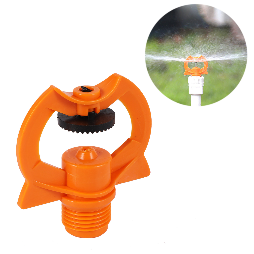 360องศาหักเหสปริงเกลอร์กับ1/2 "ชายด้ายเรือนกระจกสวนผลไม้ผลกระทบสเปรย์หัวฉีดสวนชลประทานสนามหญ้ารดน้ําพลาสติก การทําให้เป็นละออง หัวฉีด