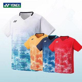 Yonex เสื้อกีฬาแขนสั้น ลายทีมแบดมินตัน สําหรับผู้ชาย และผู้หญิง 2023