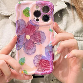 เคสโทรศัพท์มือถือ Tpu แบบนิ่ม ลายดอกไม้ สีฟ้า สําหรับ iPhone 12Pro 13Pro 14 14promax 14pro 11