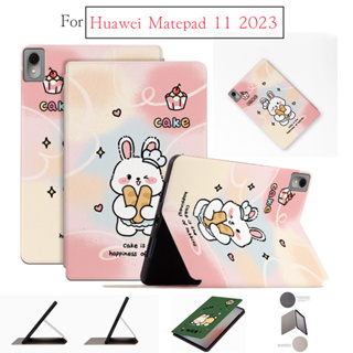 Case For Huawei Matepad 11 2023 Tablet Stand Cover Cute Pattern Case Sweat Proof Non-Slip Leather Stand Flip Cover