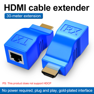 สายเคเบิลขยาย HDMI 4K เป็น 30 ม. 30 ม. CAT5e CAT6 UTP RJ45 พอร์ตเครือข่าย LAN สําหรับ PC