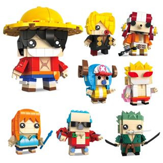 196 ชิ้น|ของเล่นตัวต่อเลโก้ One Piece Luffy Naruto Brickheadz เสริมการศึกษา สําหรับเด็ก