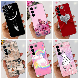 เคสโทรศัพท์มือถือ ซิลิโคนนิ่ม TPU ใส ลายนักบินอวกาศน่ารัก สําหรับ Vivo V27 Pro V27 V 27 V27Pro 2023