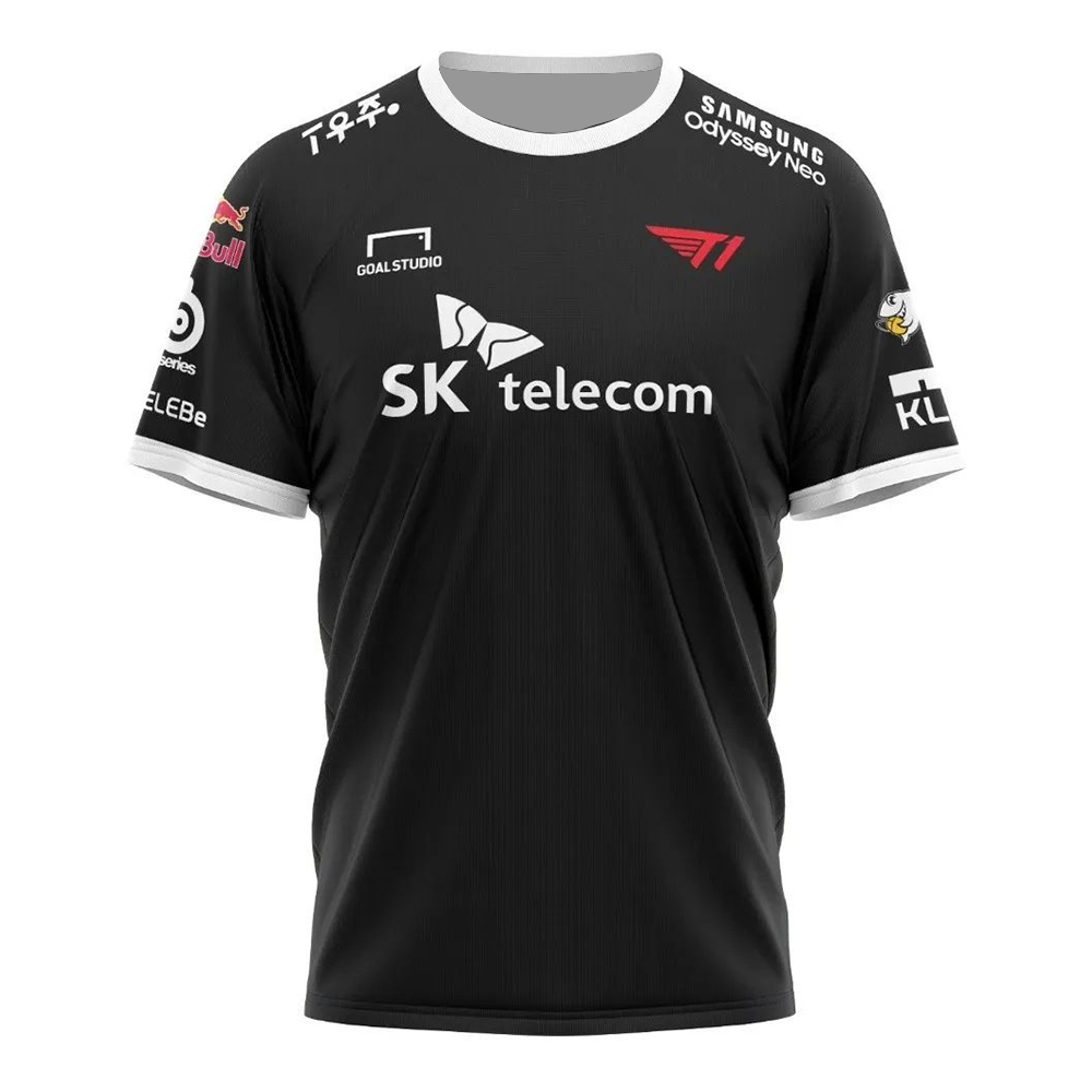 เสื้อยืด SKTelecom T1 Jersey สำหรับแฟนคลับ Faker LCK eSports ผู้ชาย
