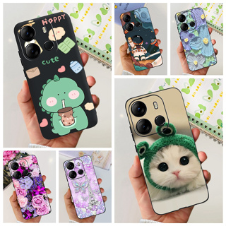 Tecno Pop 7 Pro BF7 เคสซิลิโคน TPU นิ่ม ทาสีน่ารัก