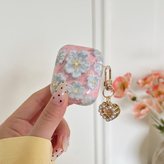 เคสหูฟัง ลายดอกไม้ พร้อมพวงกุญแจ สําหรับ airpods pro gen 2 1 2 3 pro